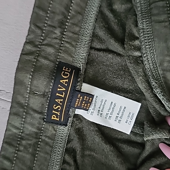 NWT PJ Salvage Womens Mountain Bound Pajama Pants Tie Dye Jogger Olive Green XS - Picture 9 of 10